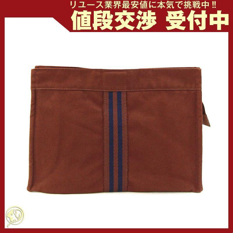エルメス クラッチバッグ フールトゥ ブラウン ネイビー - メルカリ