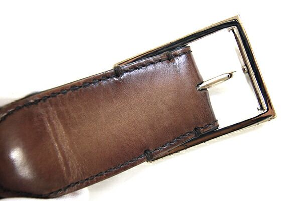 ベルルッティ ベルト ダークブラウン レザー 中古 男性 - メルカリ