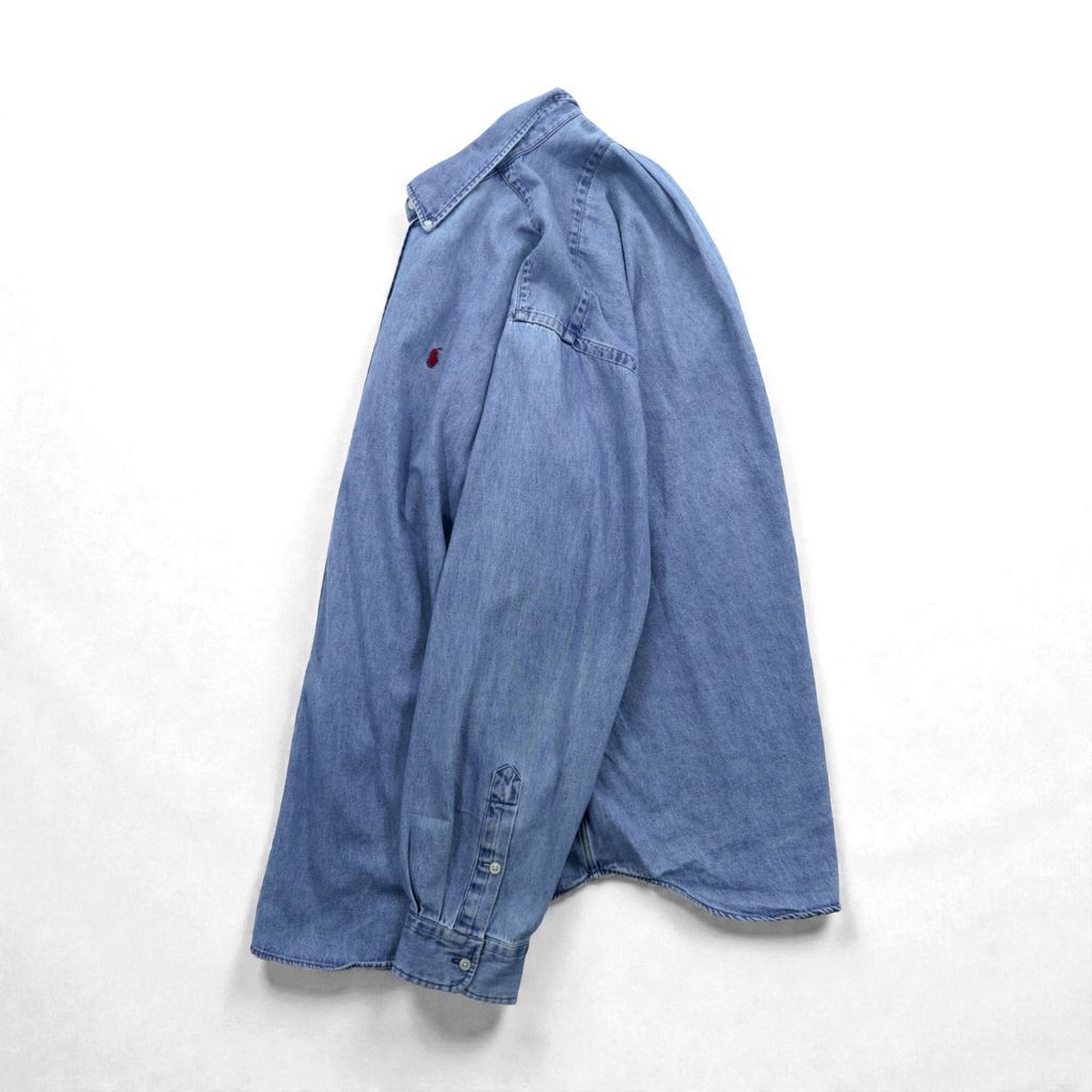 Ralph Lauren 90年代 ボタンダウン デニムシャツ 2XL インディゴ BLAKE