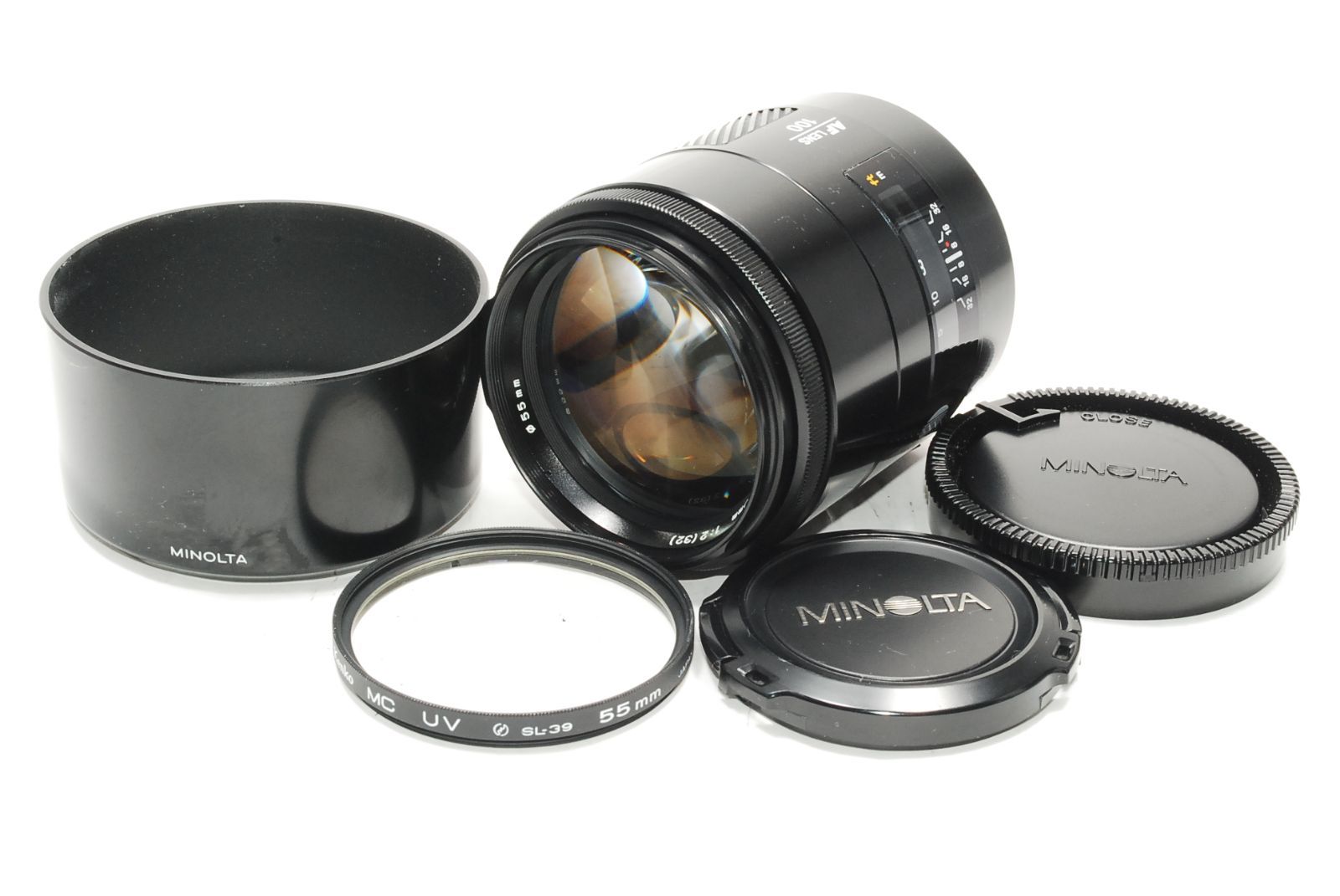 ミノルタレンズ ☆MINOLTA純正フード☆ Kenko MC U V SL-39 55mm レンズフィルター付