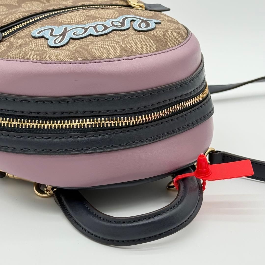 極美品】COACH シグネチャー ミニリュック バックパック レザー PVC