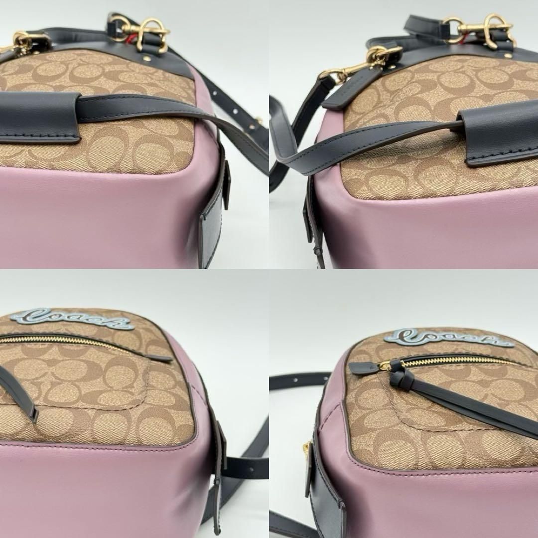 極美品】COACH シグネチャー ミニリュック バックパック レザー PVC