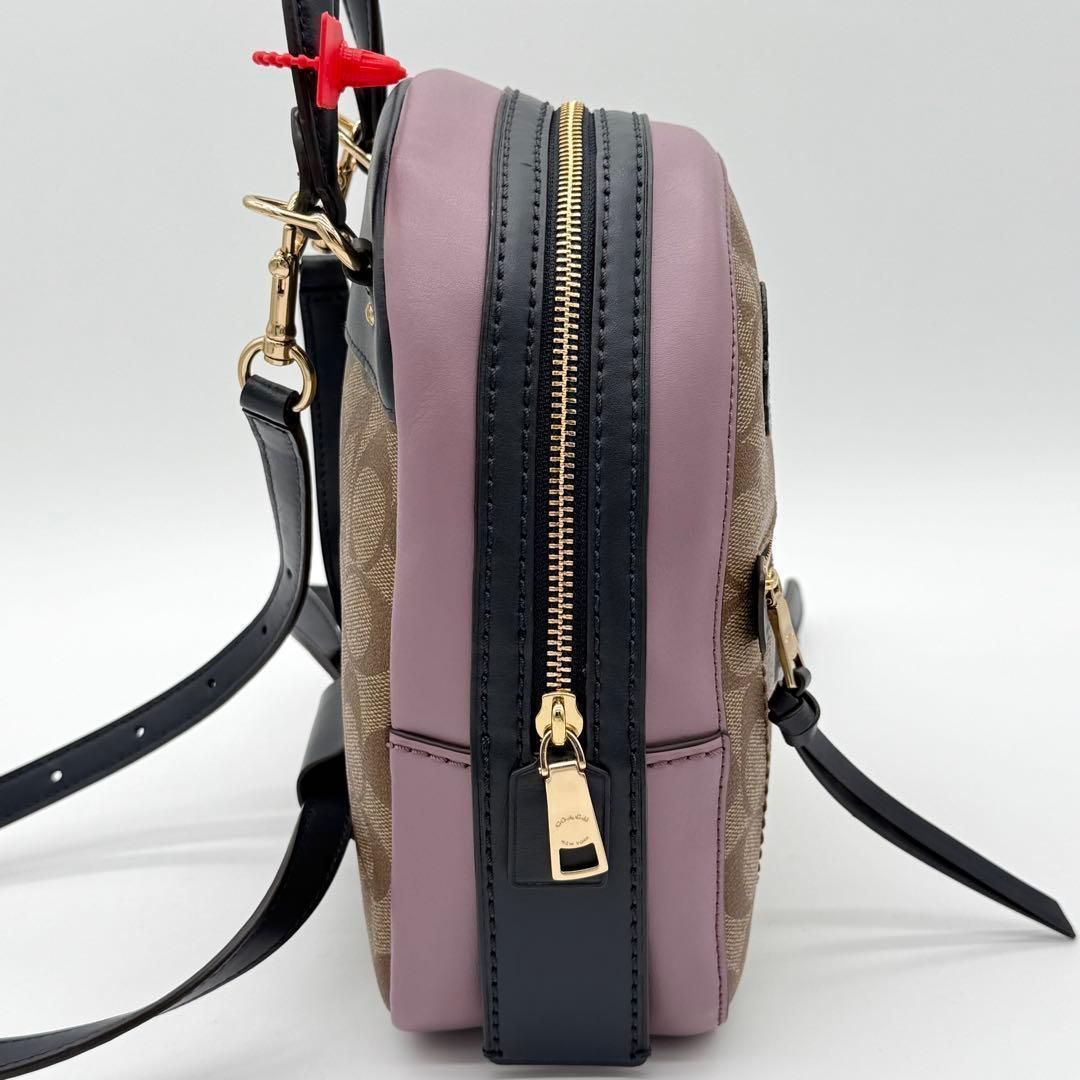 極美品】COACH シグネチャー ミニリュック バックパック レザー PVC
