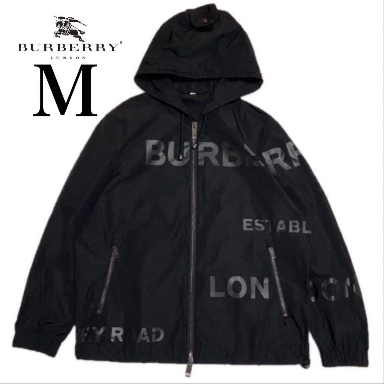 【現行タグ】バーバリー ホースフェリー フーディ ジャケット ブラック L バーバリー BURBERRY ホースフェリー シェイプメモリータフタ ナイロン