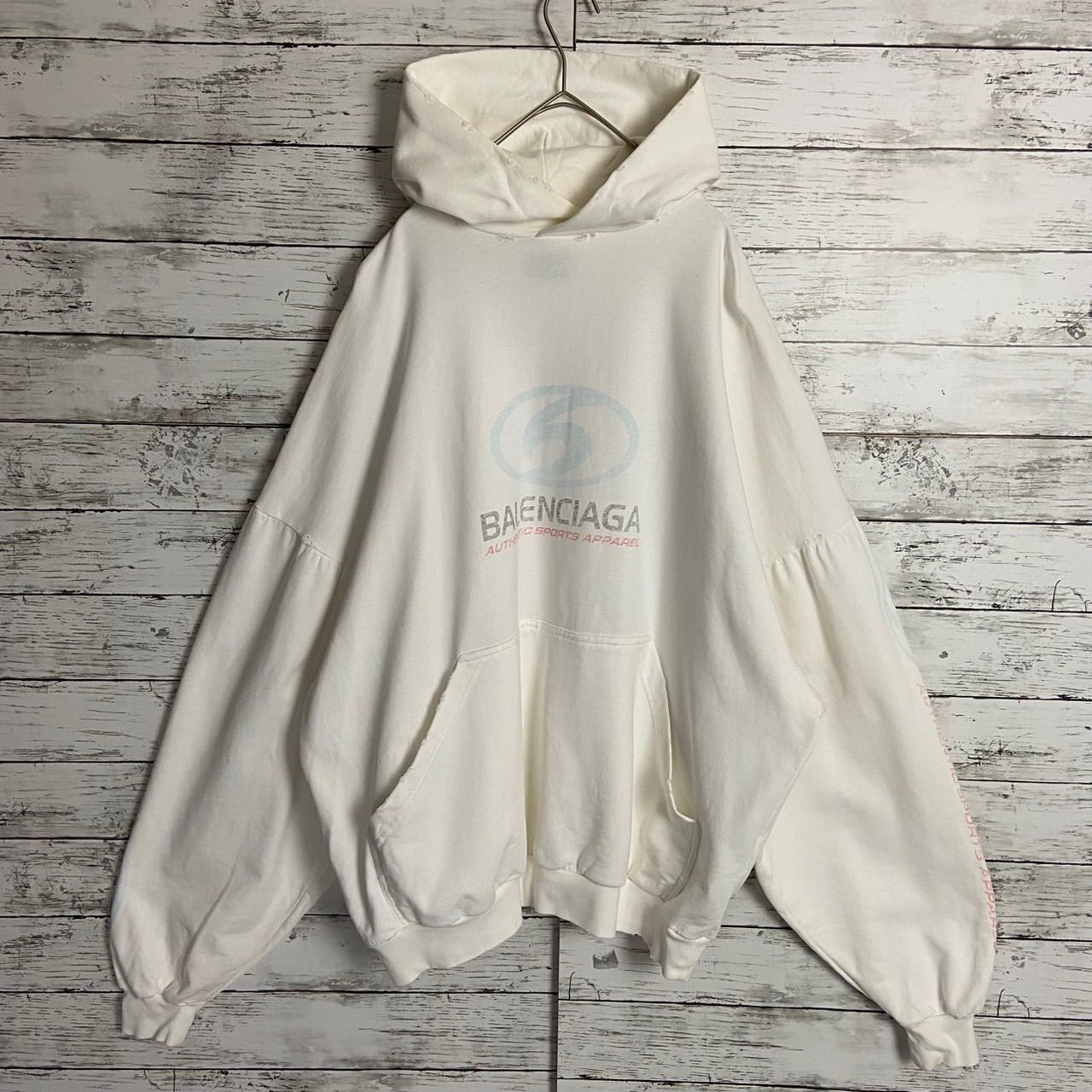 バレンシアガ BALENCIAGA パーカー ダメージ加工 希少 オーバーサイズ