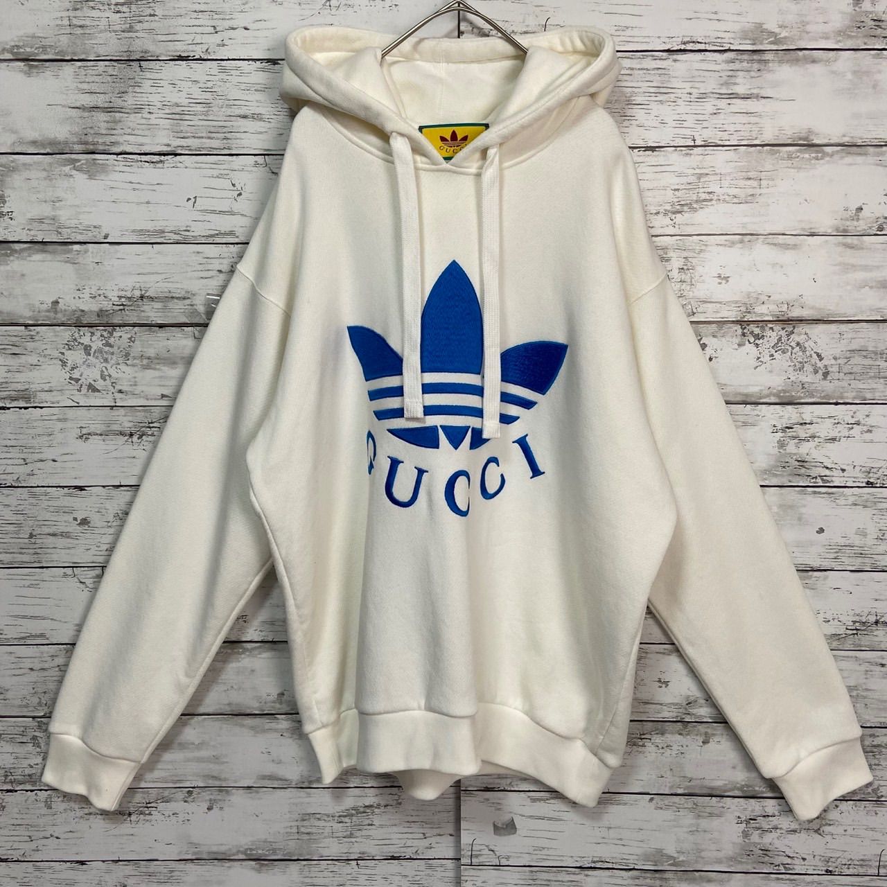 グッチ アディダス トレフォイル 刺繍ロゴ パーカー GUCCI ADIDAS
