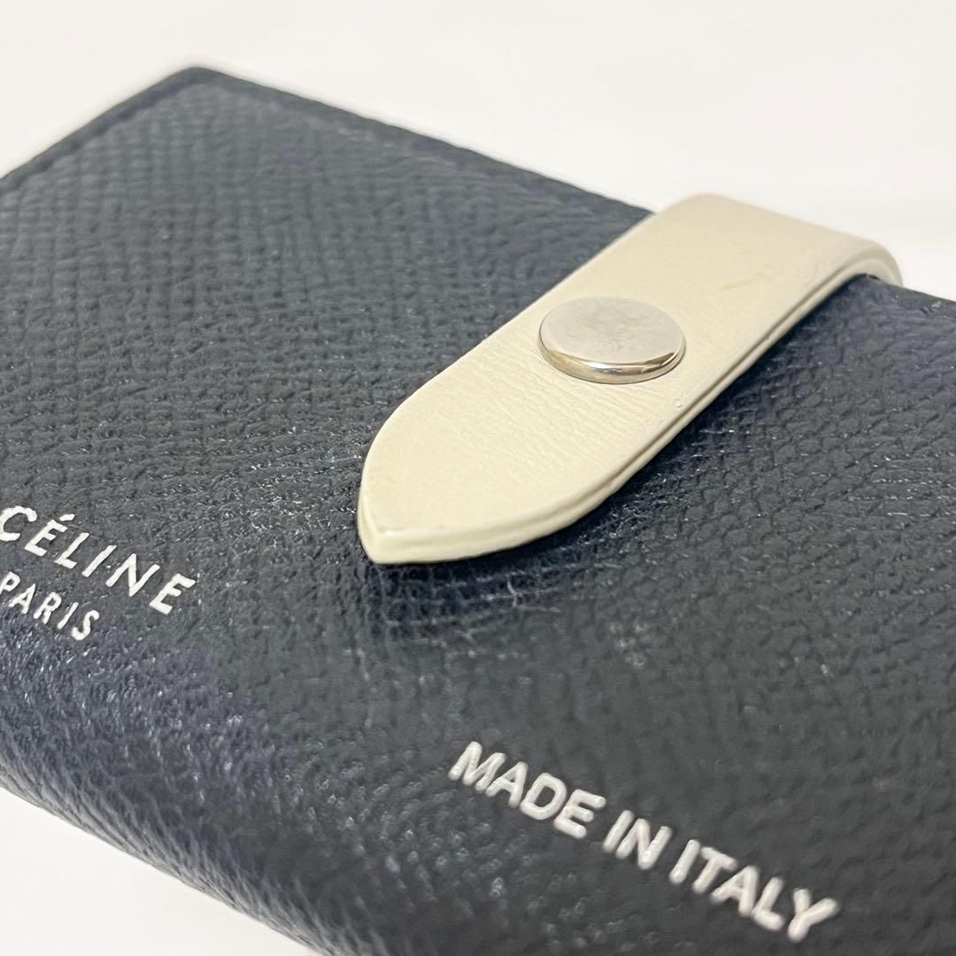 CELINE セリーヌ キーケース 6連 バイカラー レザー ブラック ベージュ