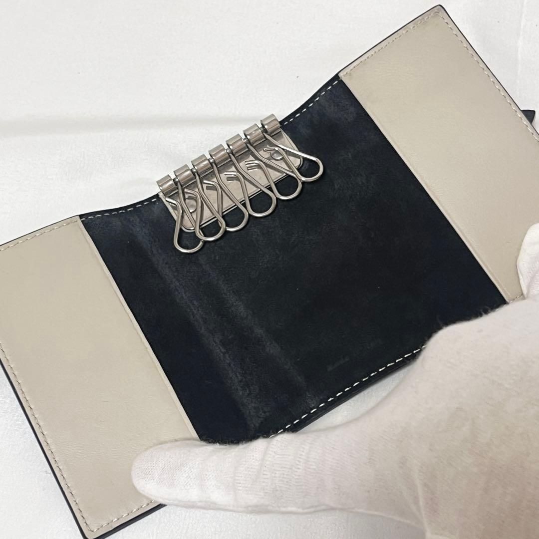 CELINE セリーヌ キーケース 6連 バイカラー レザー ブラック ベージュ
