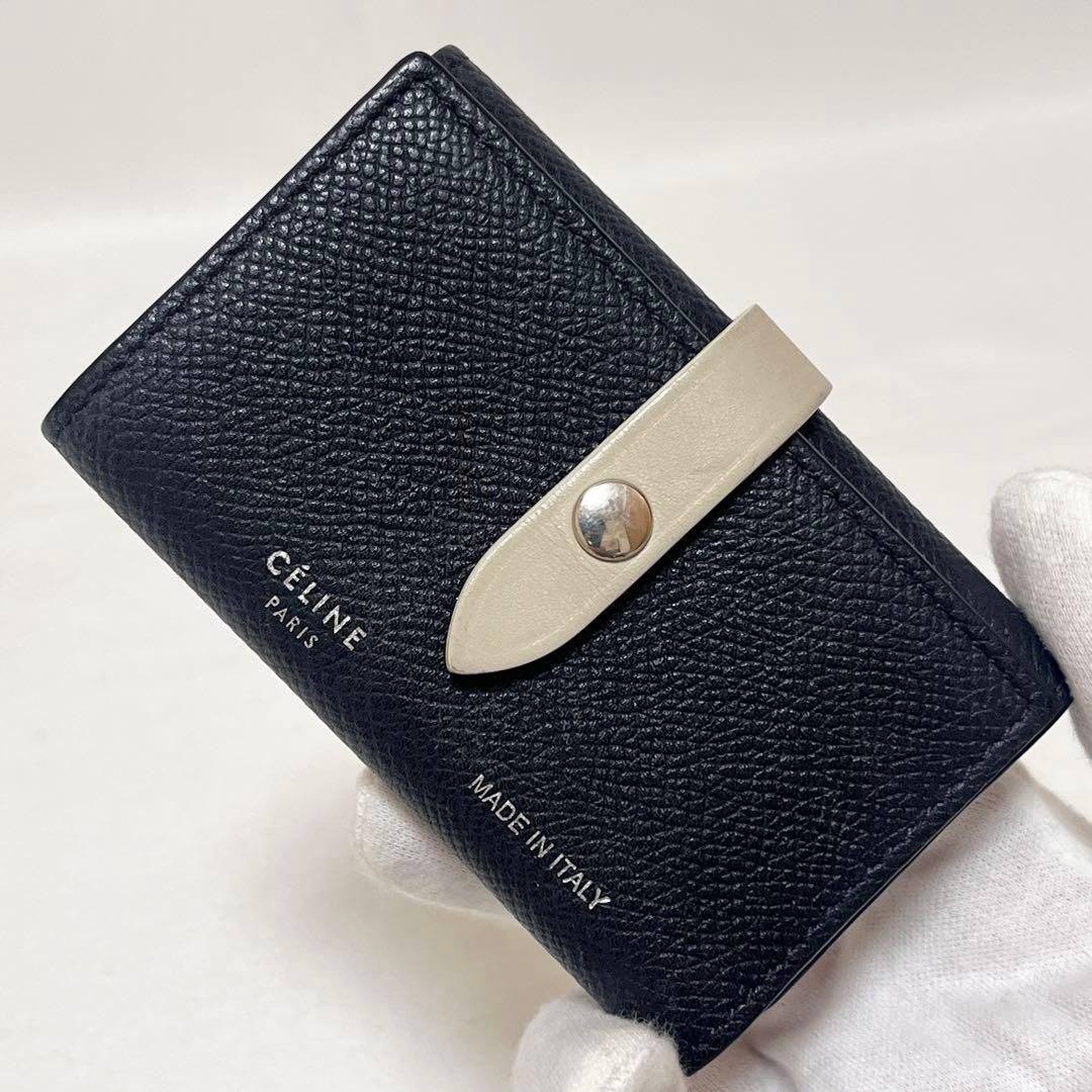 CELINE セリーヌ キーケース 6連 バイカラー レザー ブラック ベージュ
