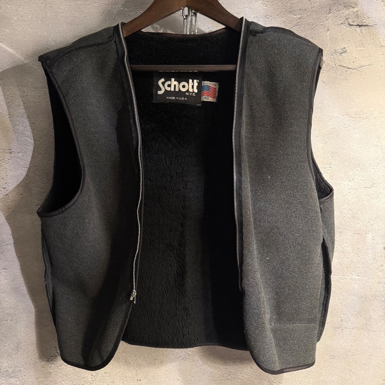 Schott ショット レザージャケット 40 USA製 インナーボア付き