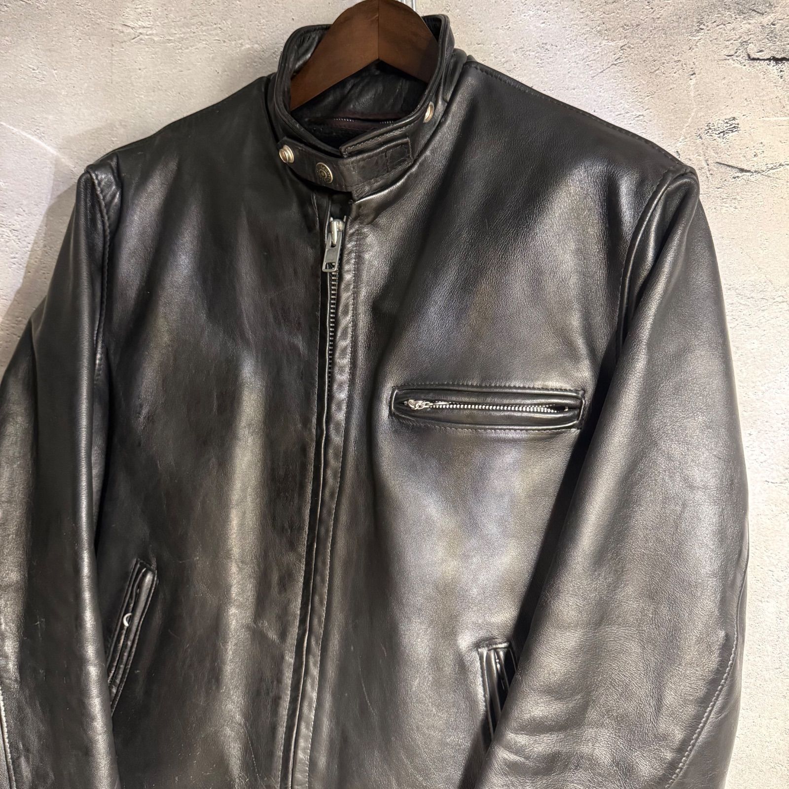 米国製40 SCHOTT ショット シングル ライダース ボアライナー XL Schott ショット レザージャケット 40 USA製 インナーボア付き