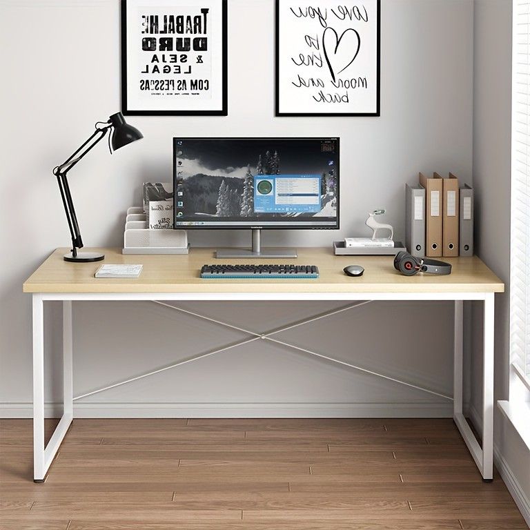 メルカリ最安値☆ デスク 新商品 PCデスク 机 木製 在宅勤務 勉強机 パソコンデスク ライト