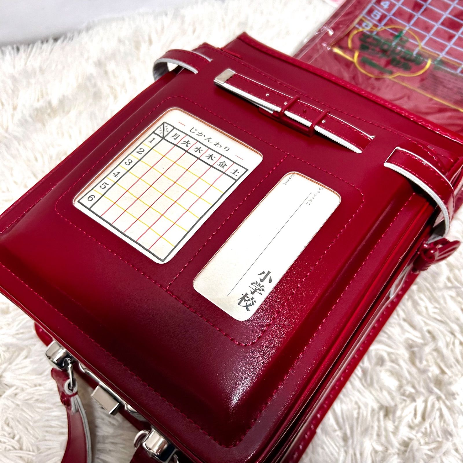 未使用B品 クラリーノ ランドセル レザー 赤 レッド 付属品充実 - メルカリ