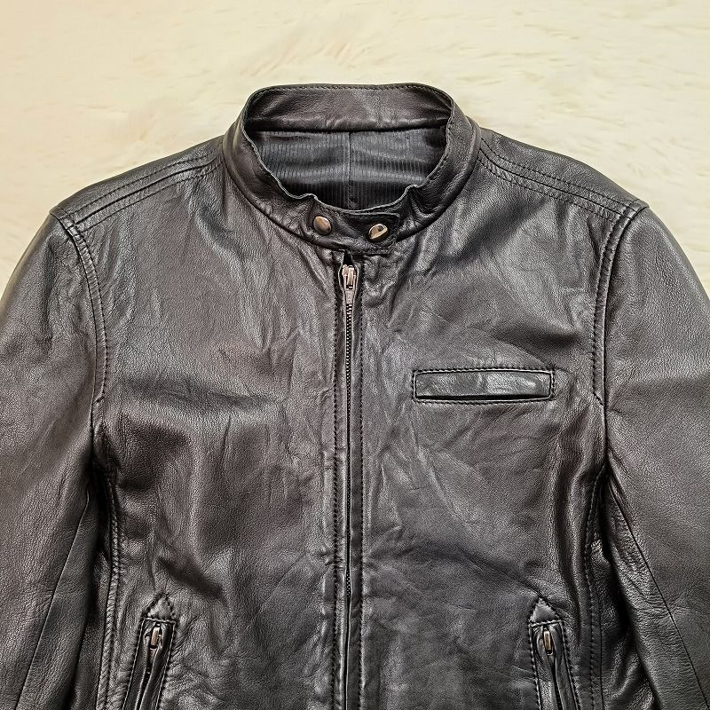 美品　District United Arrows シングルライダースジャケット UNITED ARROWS ユナイテッドアローズ シングルライダースジャケット 36