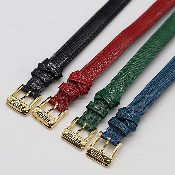 FENDI カメレオン　チェンジベルト レディース　6本セット　ベルトのみ 美品 フェンディ カメレオン チェンジベルト純正ベルト レザー 黒/緑