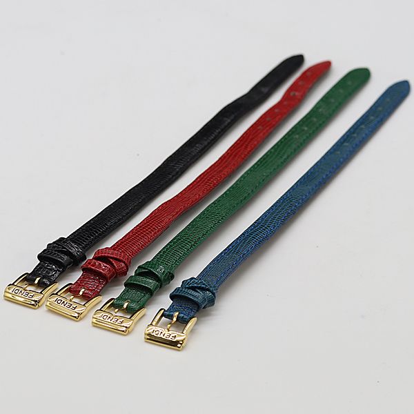 FENDI レザー　腕時計　カメレオン　レディース　青　レザーベルト　美品 美品 フェンディ カメレオン チェンジベルト純正ベルト レザー 黒/緑