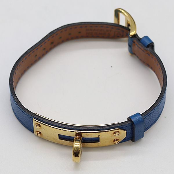 エルメス ケリーウォッチ 純正ベルト レザー A□刻印 青カラー