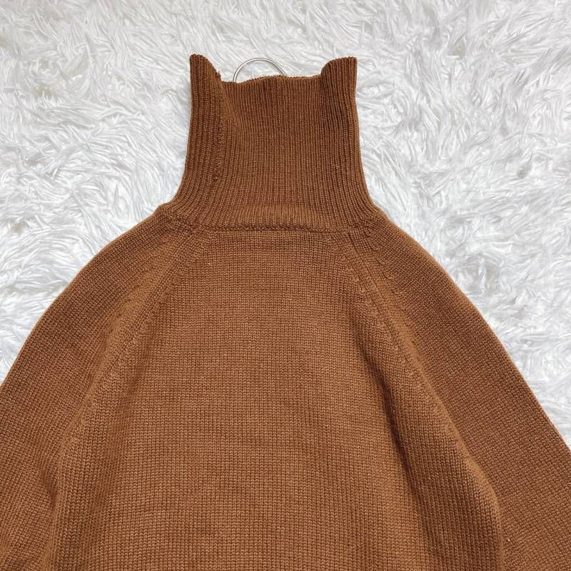 CELINE セリーヌ 半袖ニット タートルネック カシミヤ100% ブラウン
