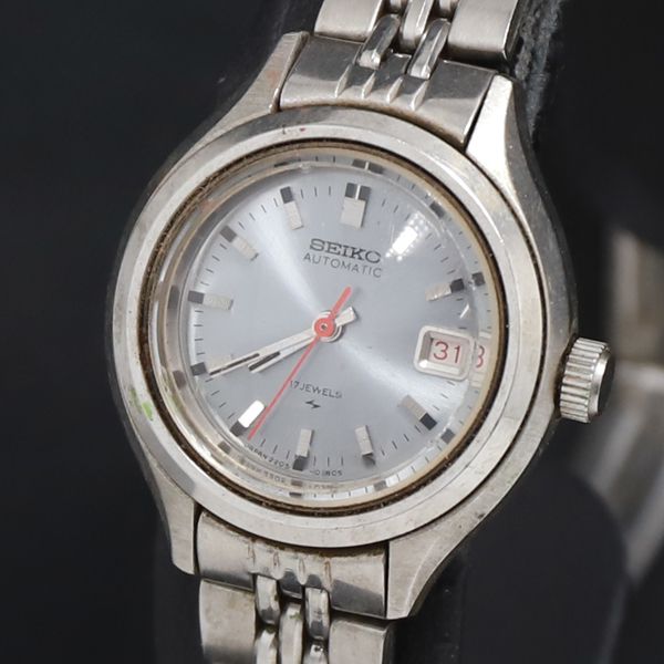 AT Seiko 17 Stones 2205-0300 Grey Dial Date Ladies Watch 2000000 NSK KRK