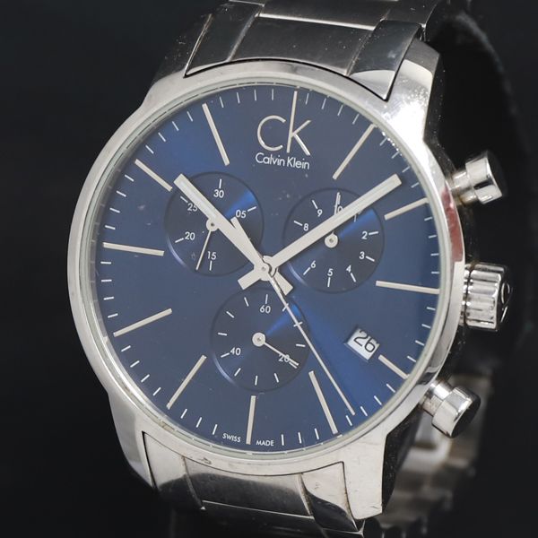 カルバンクライン　K2G271Z6 QZ カルバンクライン K2G.271 青文字盤 クロノ デイト レディース