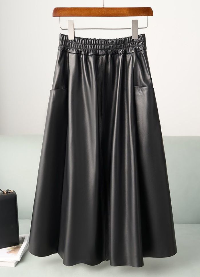 レディース高級 本革↑超ソフトなラムレザースカート黒☆ラムレザースカート レディース高級 本革↑超ソフトなラムレザースカート黒☆ラムレザー