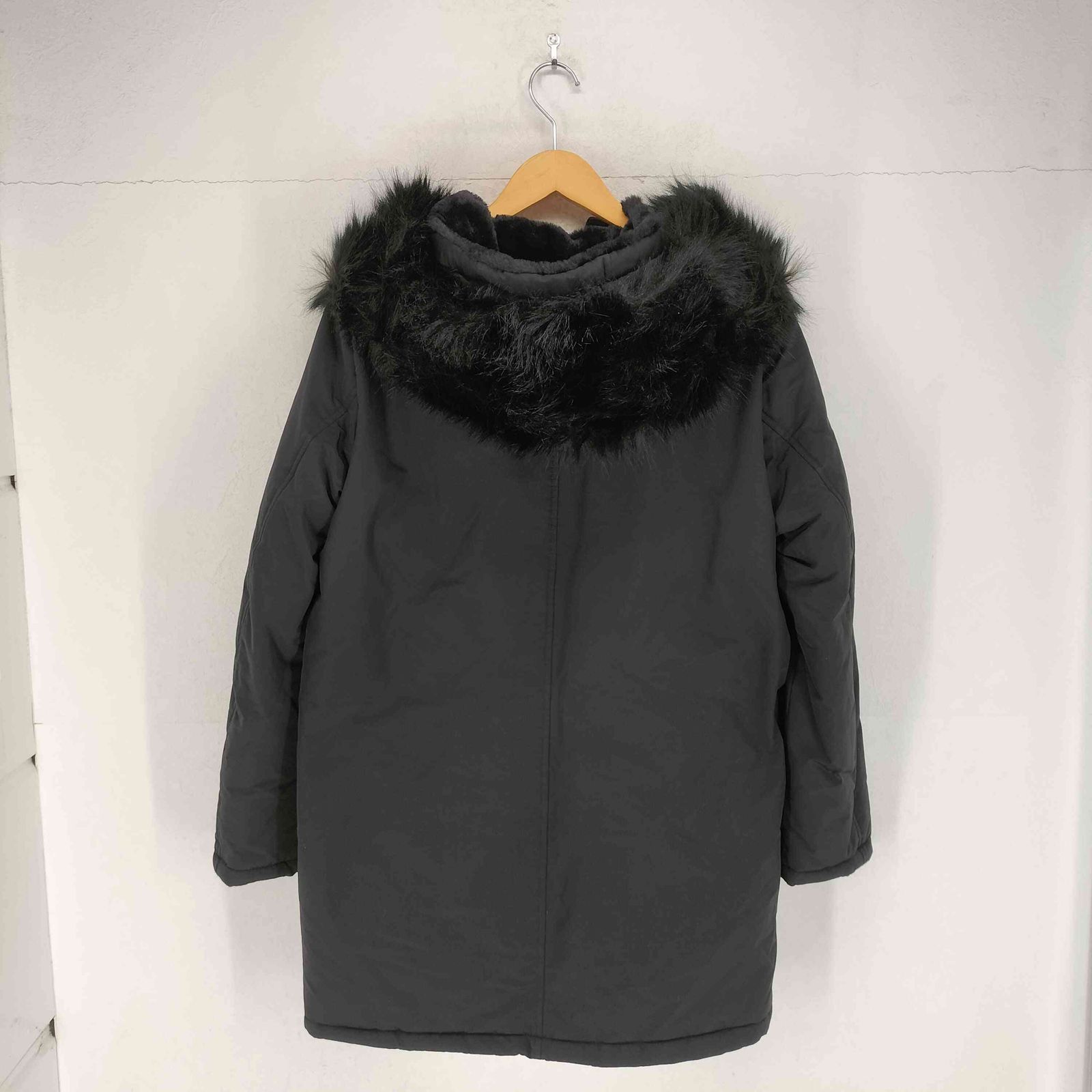 ザラ ZARA フードフェイクファー 中綿ジャケット レディース import：L 