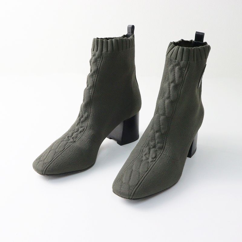 良品 エルメス HERMES ヴォルヴェール 60 レザー ニット ショート