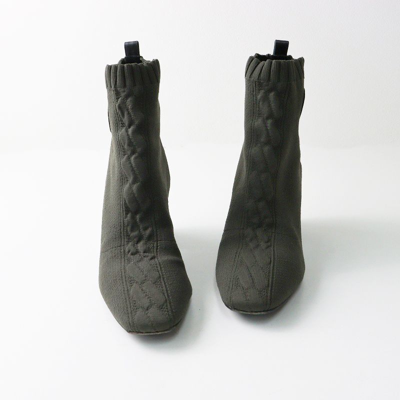 良品 エルメス HERMES ヴォルヴェール 60 レザー ニット ショート