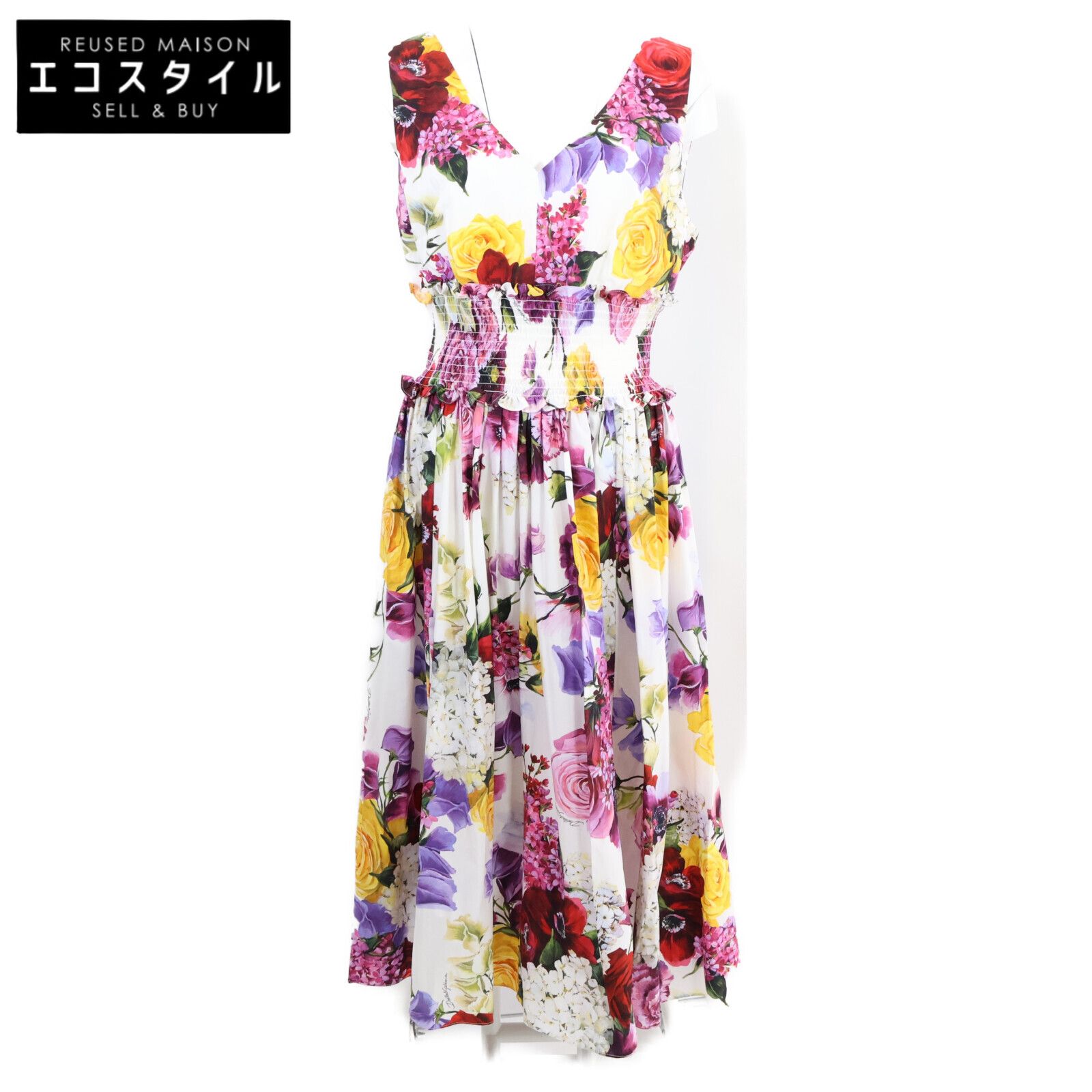 DOLCE GABBANA ドルチェアンドガッバーナ 正規 F 6 D 2 ST GDL 71 フラワープリント ノースリーブ 48