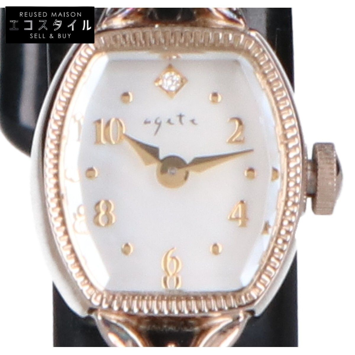 agete アガット 【美品】10181120001-03-999 D:0.005 トノーフェイス