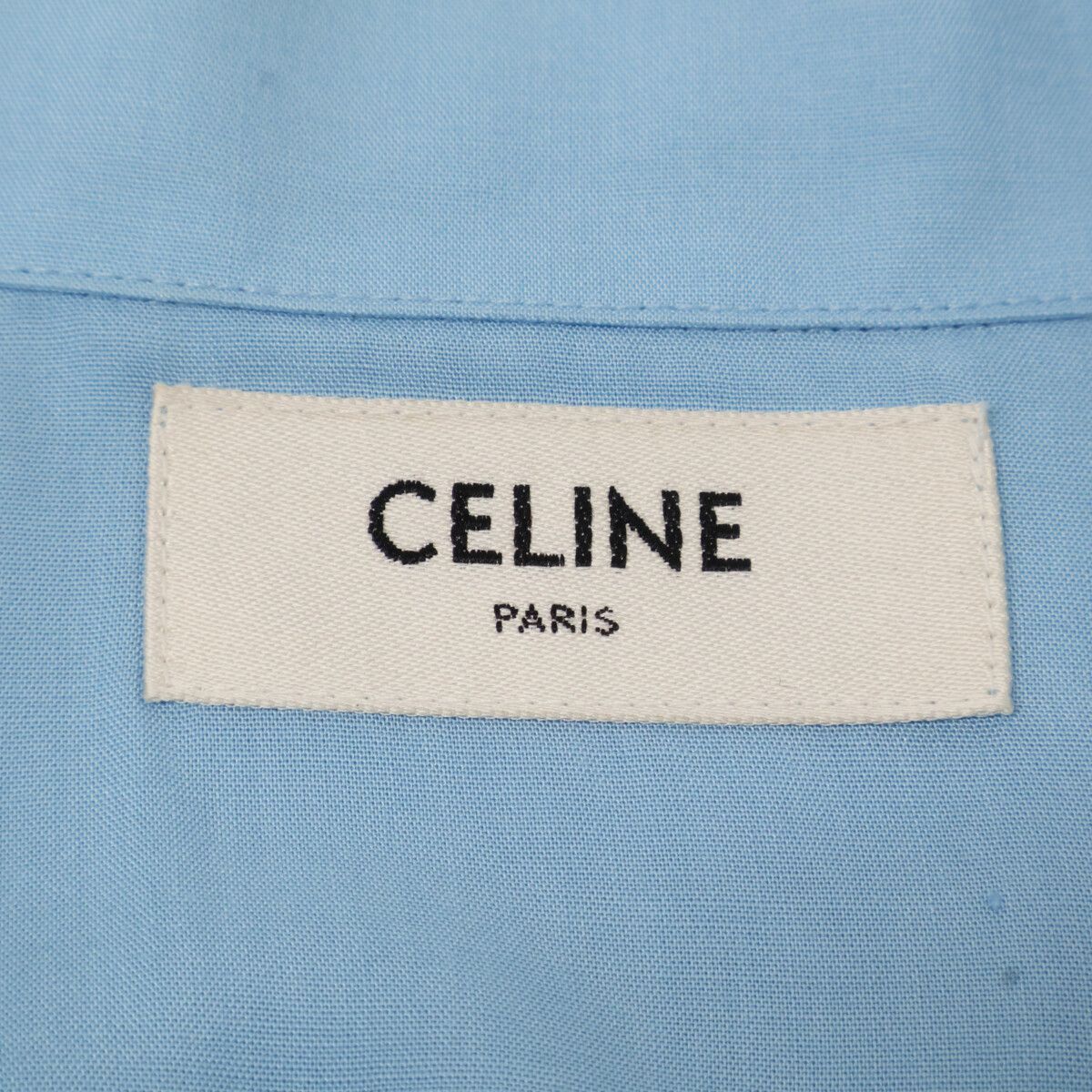 CELINE セリーヌ 2C516852C 青 ﾎﾞｰﾘﾝｸﾞｼｬﾂ 37 - メルカリ