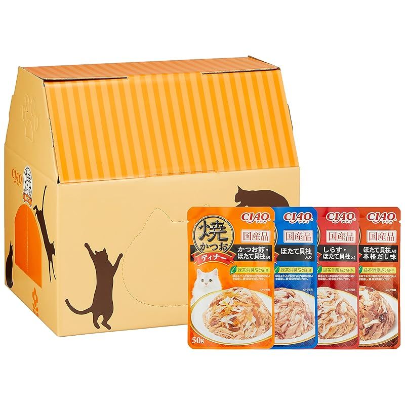 Figaro(フィガロ) 焼かつおディナーバラエティ 50g×48袋 猫用 パウチ 1