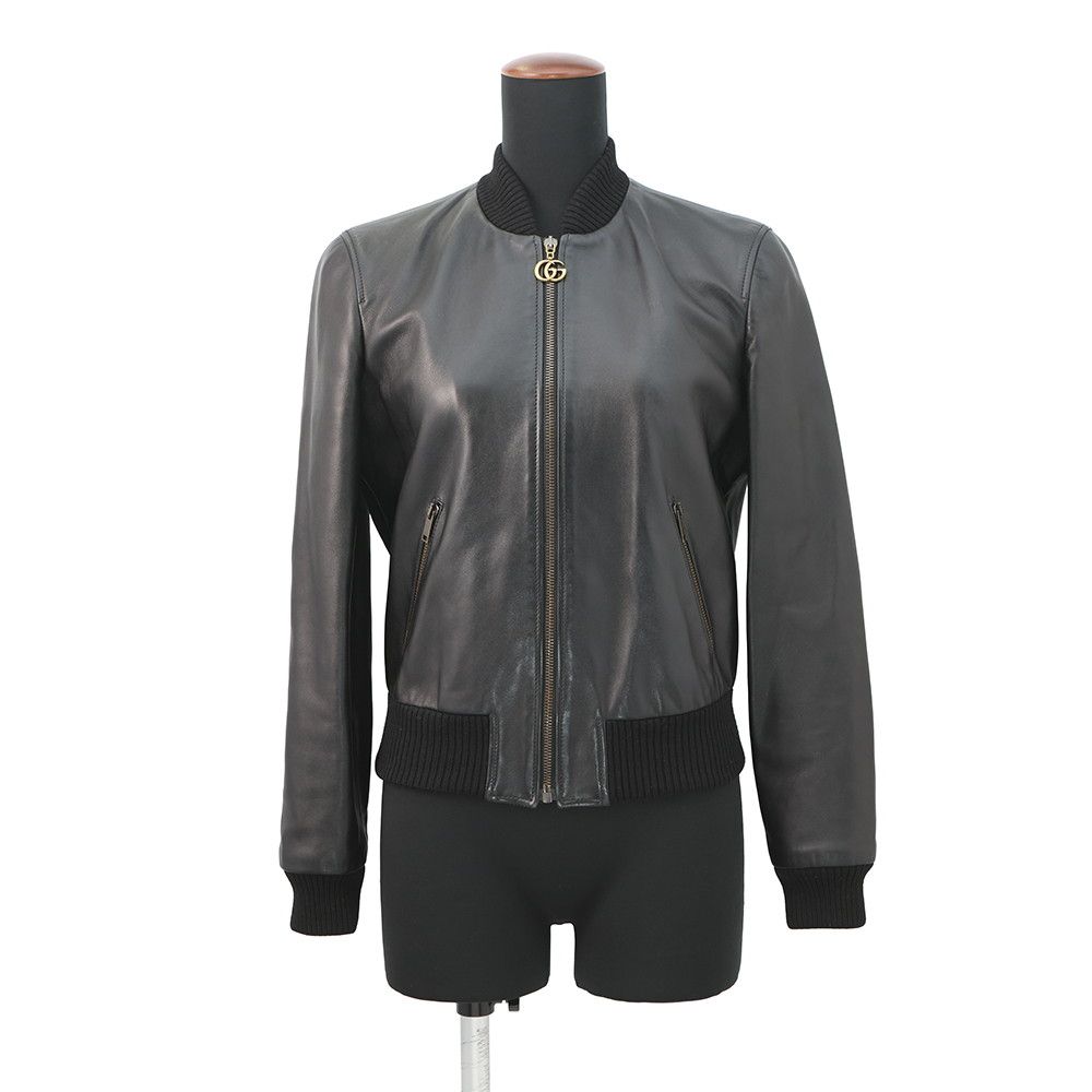 グッチ ジャケット レザー ブルゾン レディースサイズ36 GUCCI