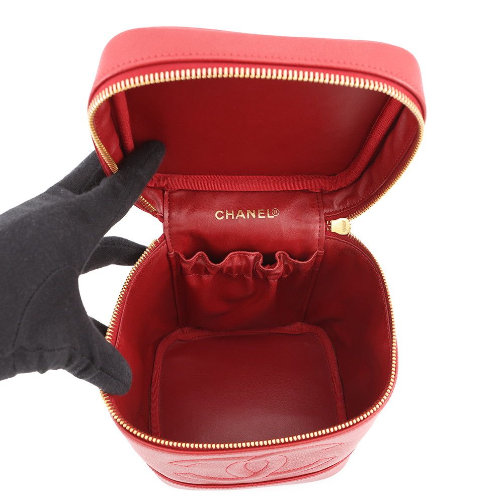 シャネル バニティバッグ ココマーク キャビアスキン 縦型 A01998