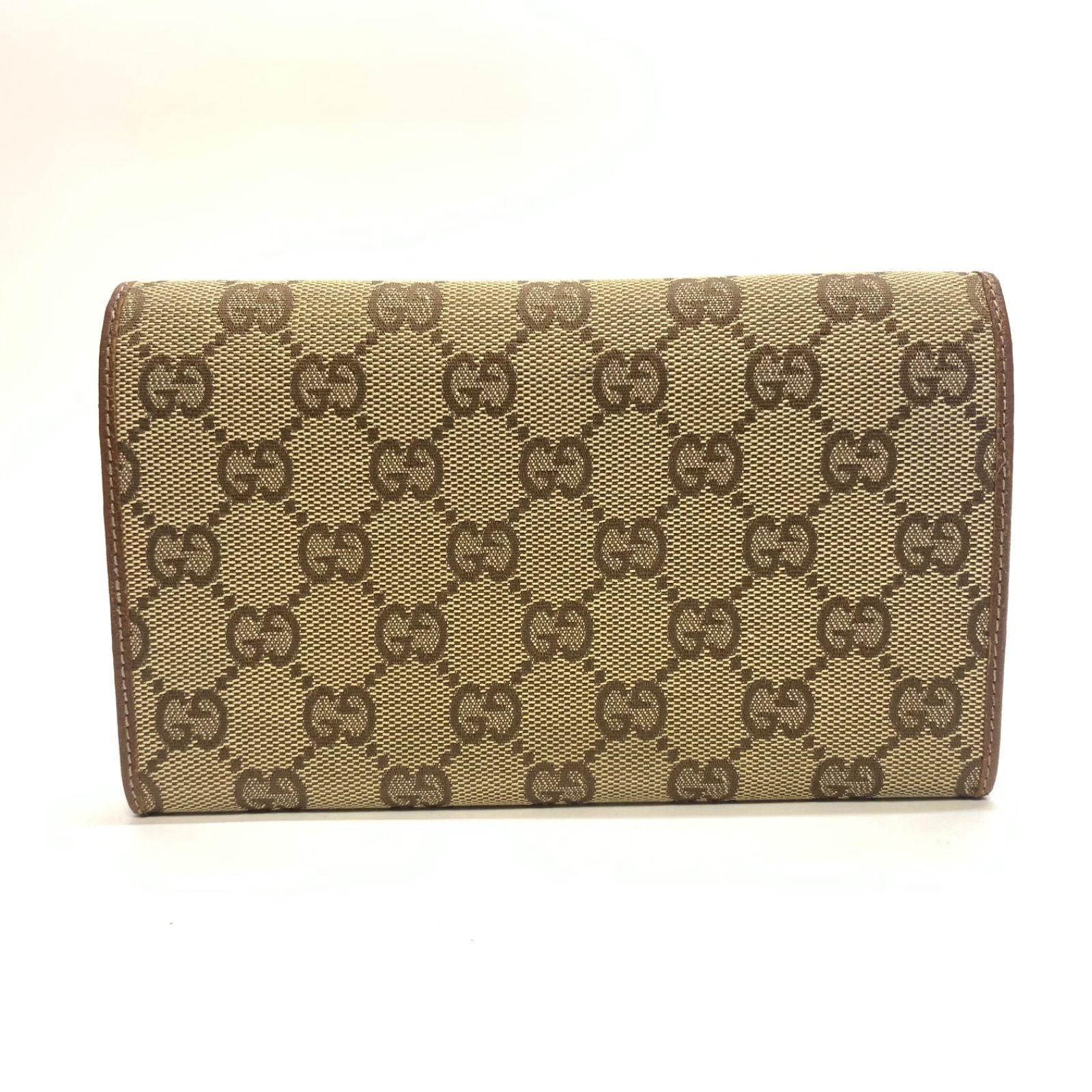 3242 GUCCI グッチ 長財布 GG キャンバス がまくち フラップ