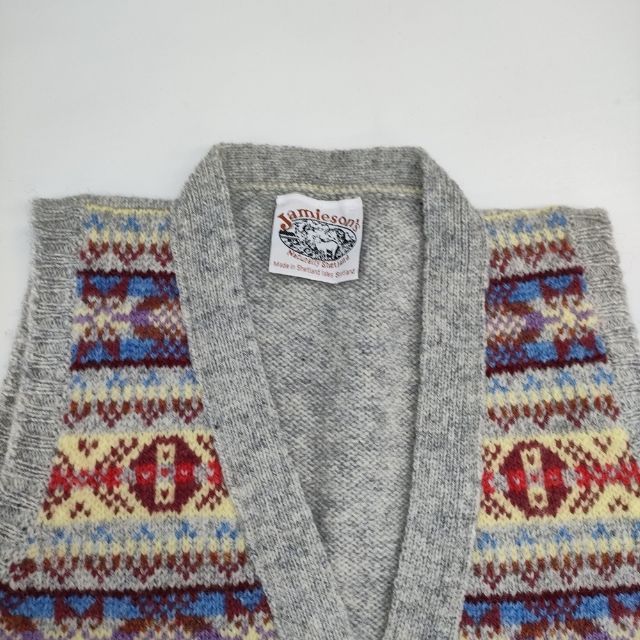 Jamieson's フェアアイル柄 ウール イギリス製 ノースリーブニット