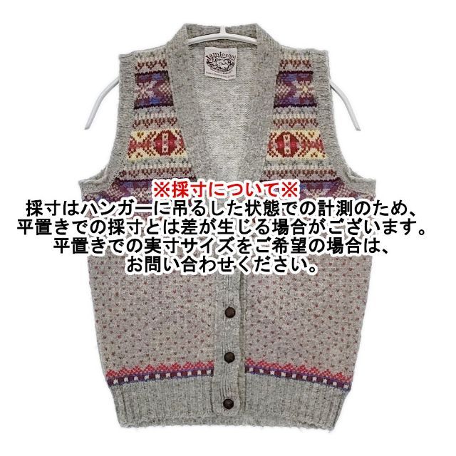 Jamieson's フェアアイル柄 ウール イギリス製 ノースリーブニット