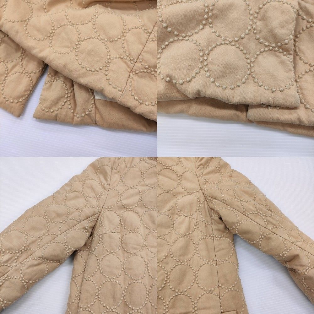 ミナペルホネン　ベージュ タンバリンダウンコートフード付き　36 ミナペルホネン ベージュ タンバリンダウンコートフード付き 36