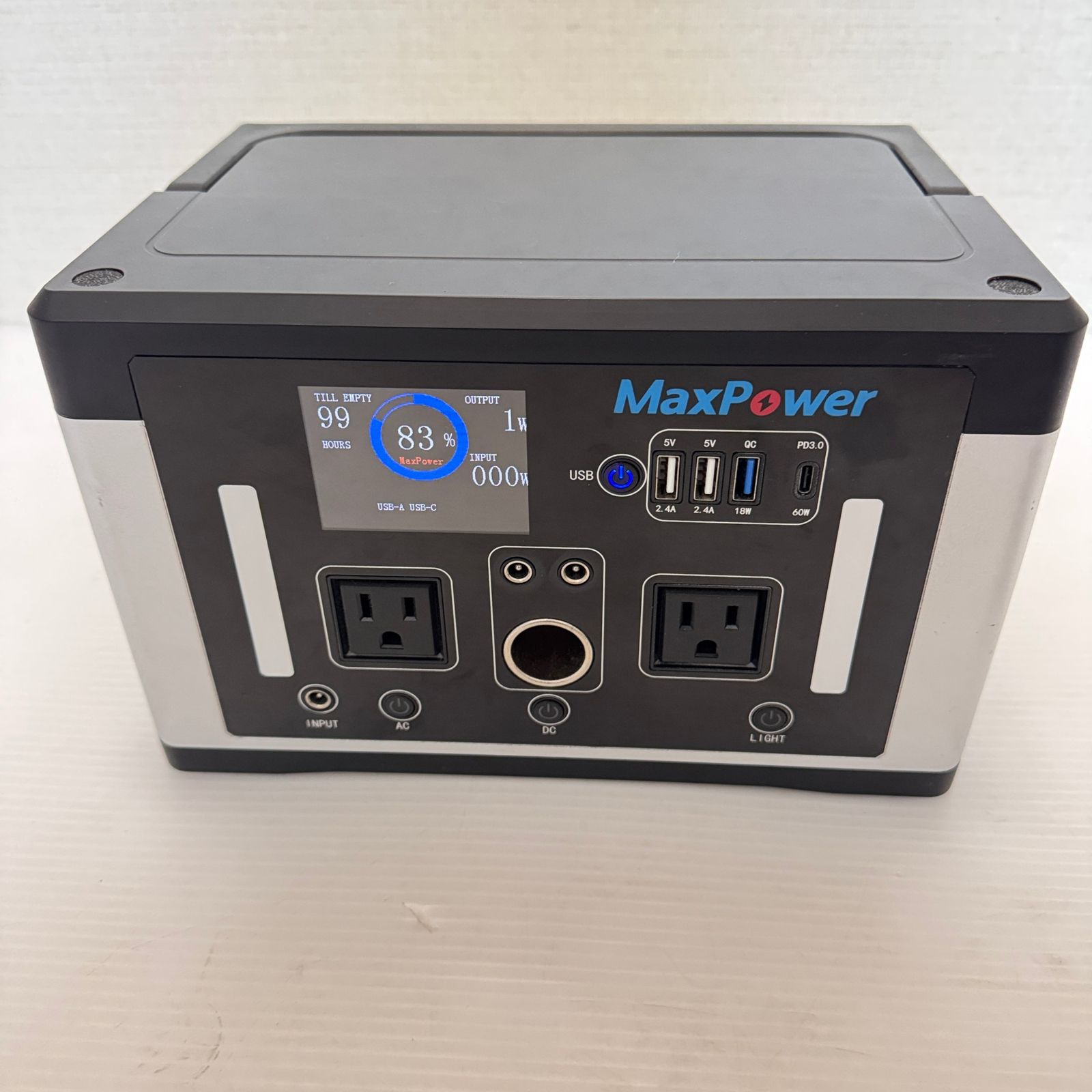 MaxPower MP600J(S) ポータブル電源 MaxPower マックスパワー 500W 135200mAh ポータブル電源 シルバー AC