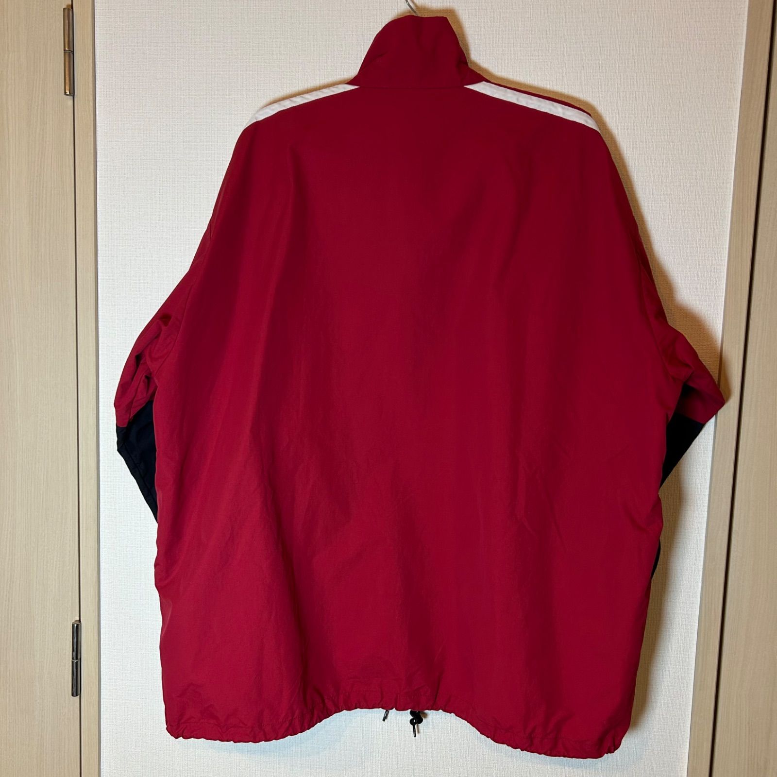 バレンシアガ BALENCIAGAロゴ ナイロン トラック ジャケット 38 赤 白