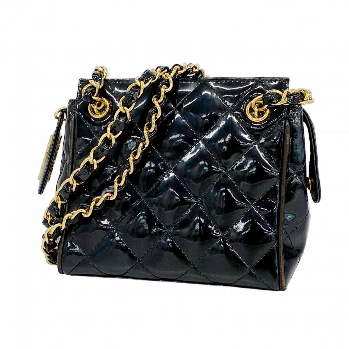 シャネル CHANEL マトラッセ ハンドバッグ バッグ パテントレザー レディース ブラック系 06857 【中古】 5pd5974-h】シャネル ショルダーバッグ マトラッセ パテントレザー