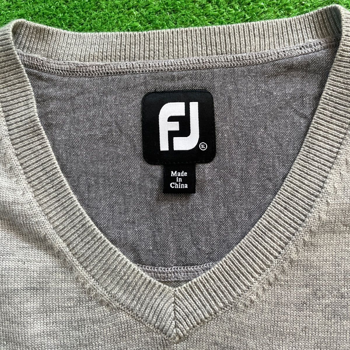 FOOTJOY フットジョイ ロゴ刺繍 Vネック ウール ゴルフ ニットベスト