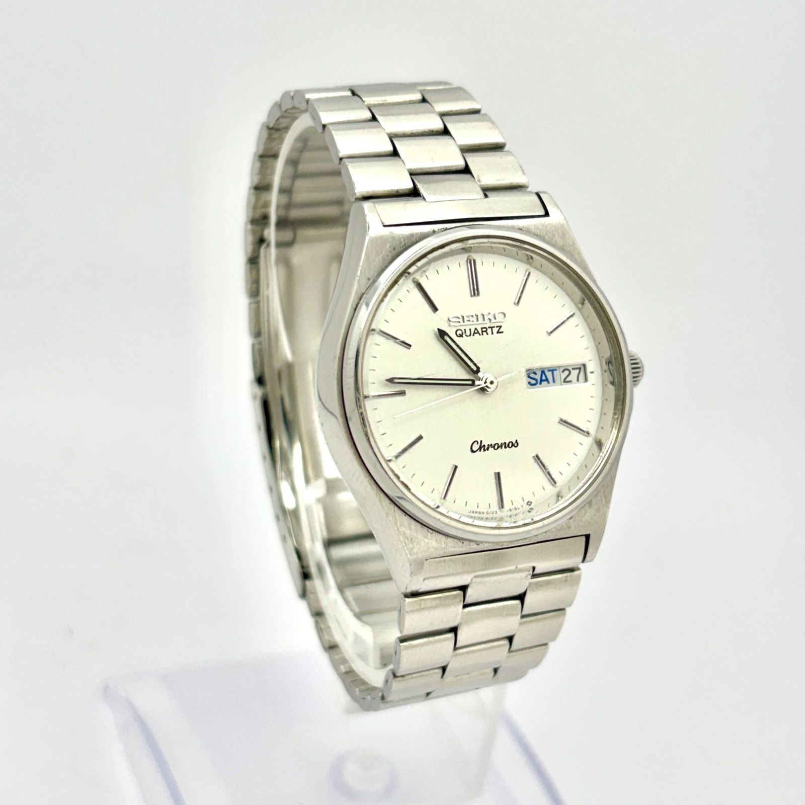 新品電池】SEIKO セイコー Chronos クロノス メンズ 腕時計 シルバー