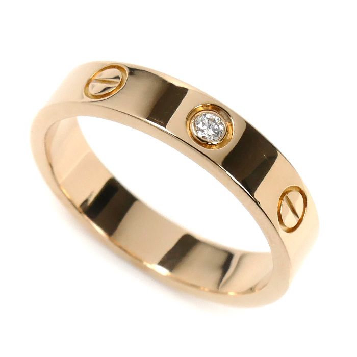 CARTIER カルティエ K18PG ピンクゴールド ミニラブ 1Pダイヤ リング