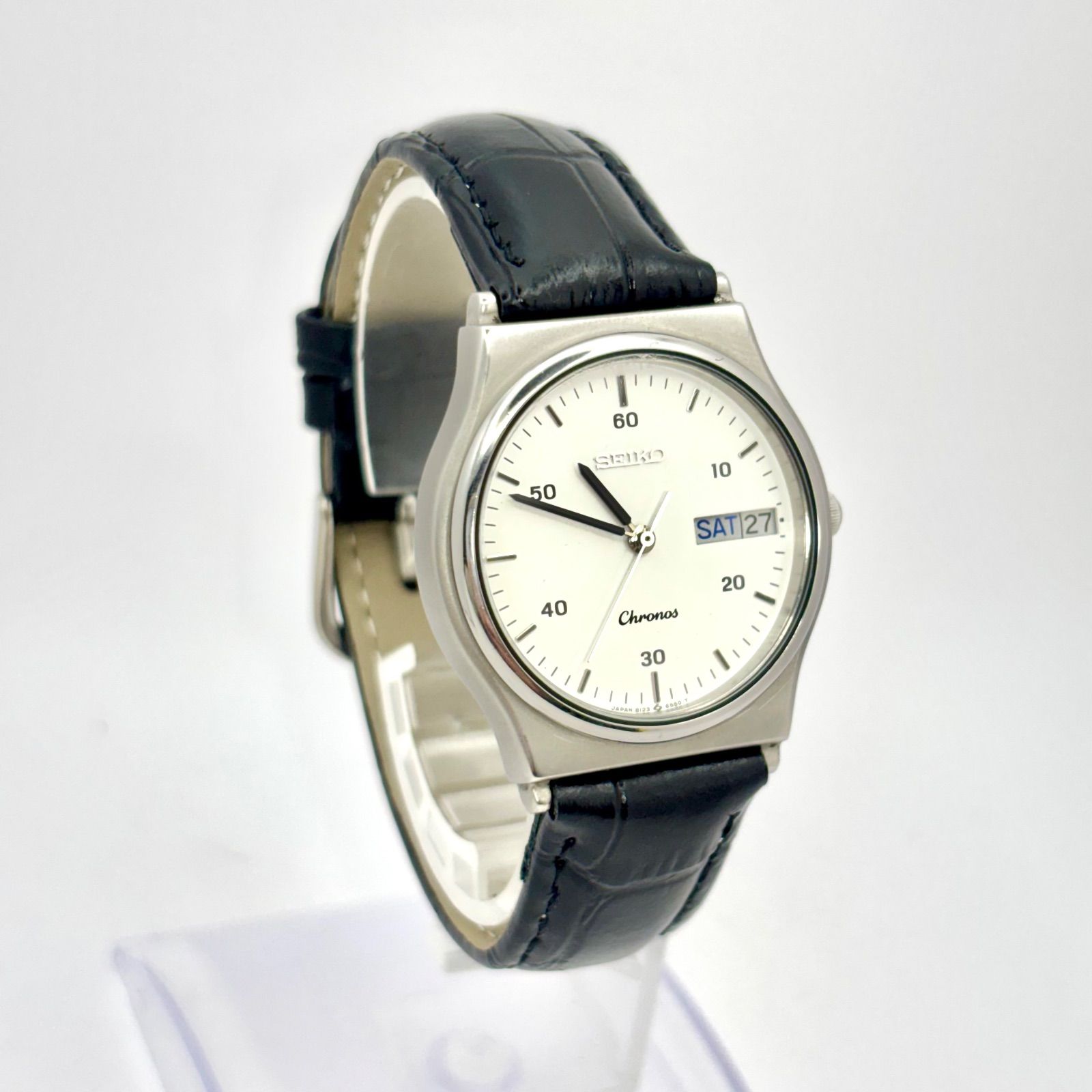 新品電池】SEIKO セイコー Chronos クロノス メンズ 腕時計 シルバー