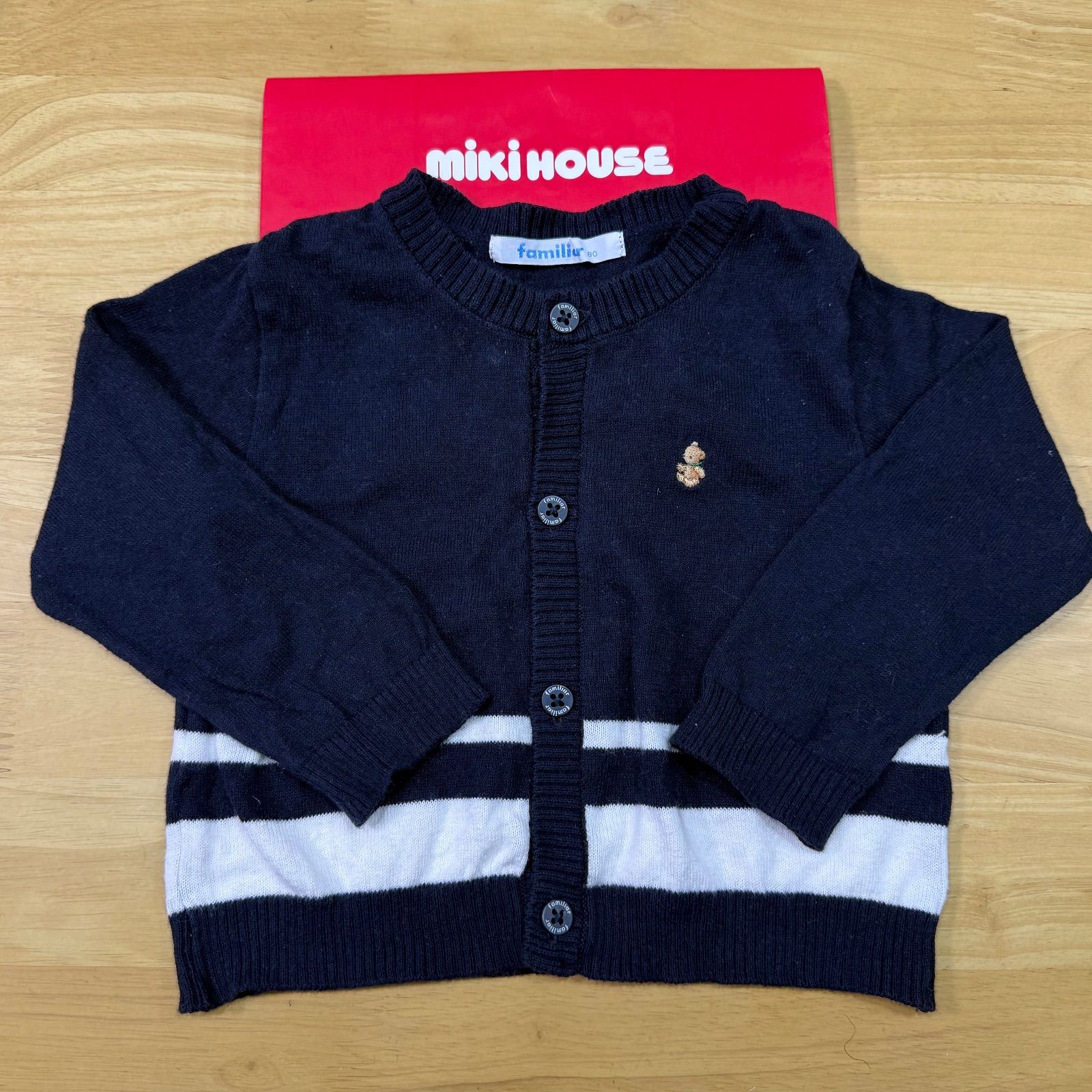 【極美品】ファミリア　カーディガン　80 ファミリアカーディガン◎サイズ80 - メルカリ