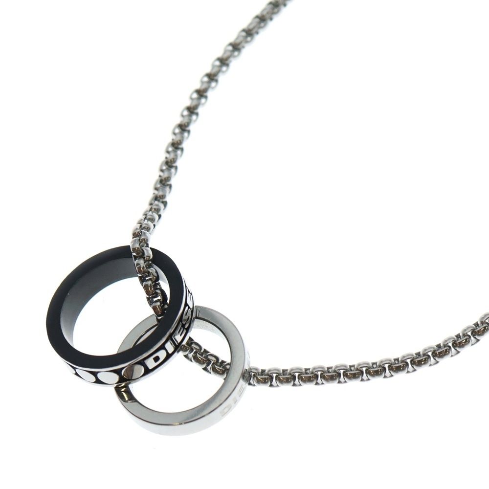 DIESEL (ディーゼル) Double Ring Chain Necklace ダブルリング DIESEL (ディーゼル) Double Ring Chain Necklace ダブルリング