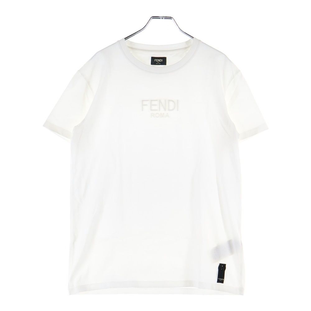 フェンディ Tシャツ トップス FFロゴ ホワイト オレンジ メンズ FENDI