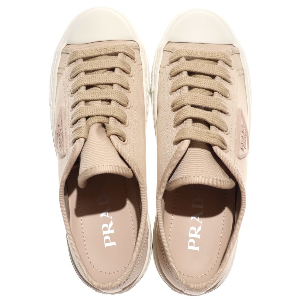 PRADA (プラダ) トライアングルロゴ コットンキャンバス ローカット