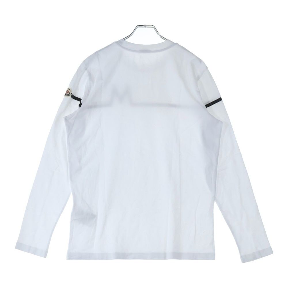 【美品】人気 モンクレール ロンT 長袖 カットソー ラバー ワッペン 白 MONCLER（モンクレール） 22AW ワッペン ラバーロゴプリント クルー